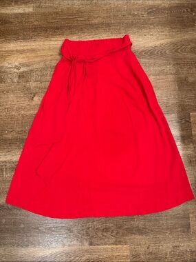 a new day Red Tie-Waist A-Line Skirt